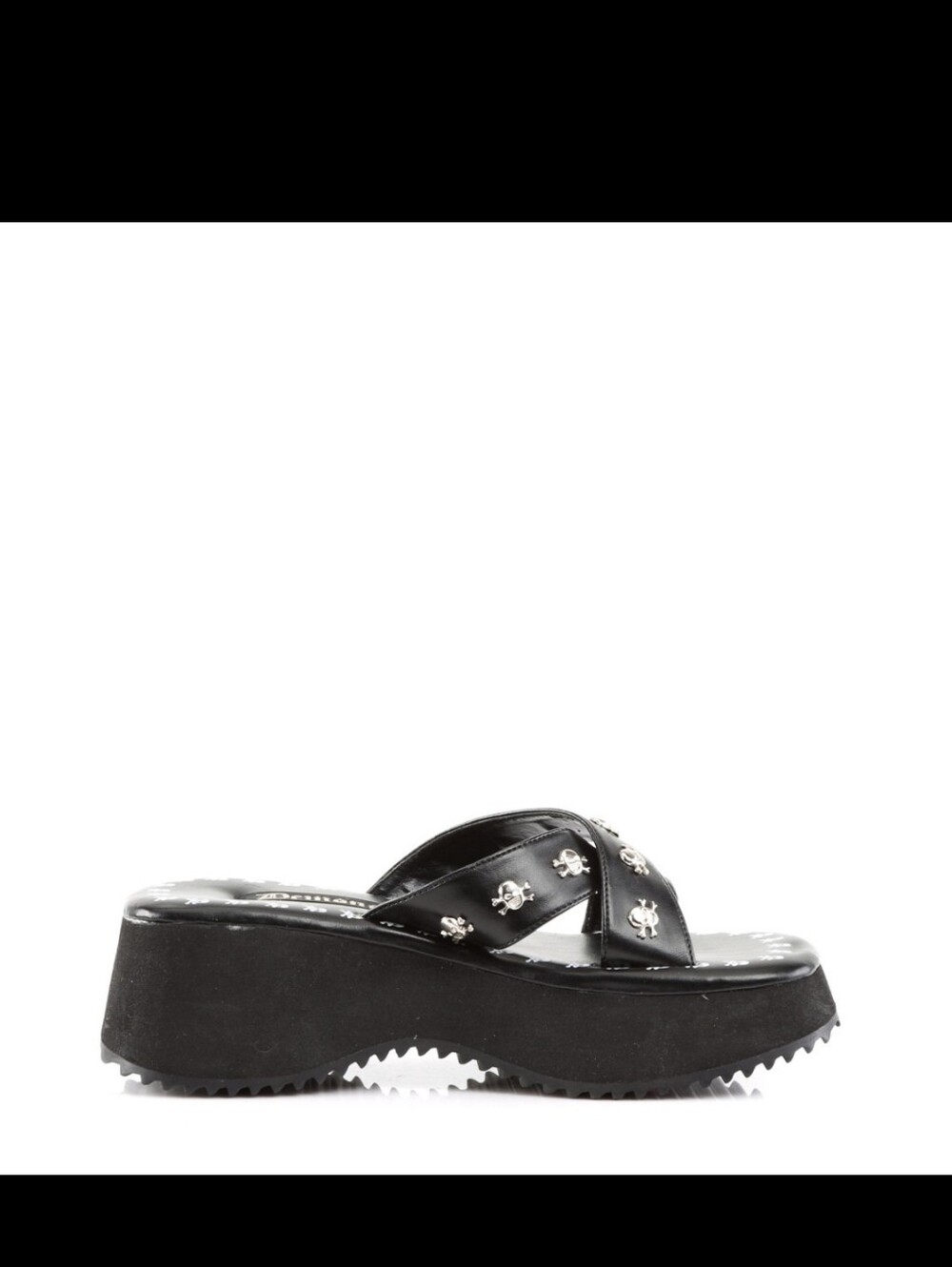 Demonia FLIP-05 Skull Stud Platform Mules Sandals Size 6 Y2K Goth Punk